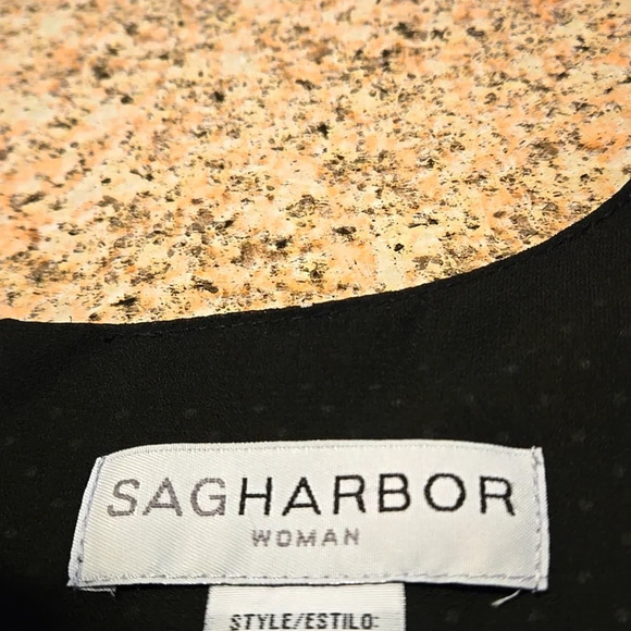 VTG Sag Harbor 2 pc Dress Midnight Blue White Polka Dots Layered Skirt size 2X - Picture 8 of 16